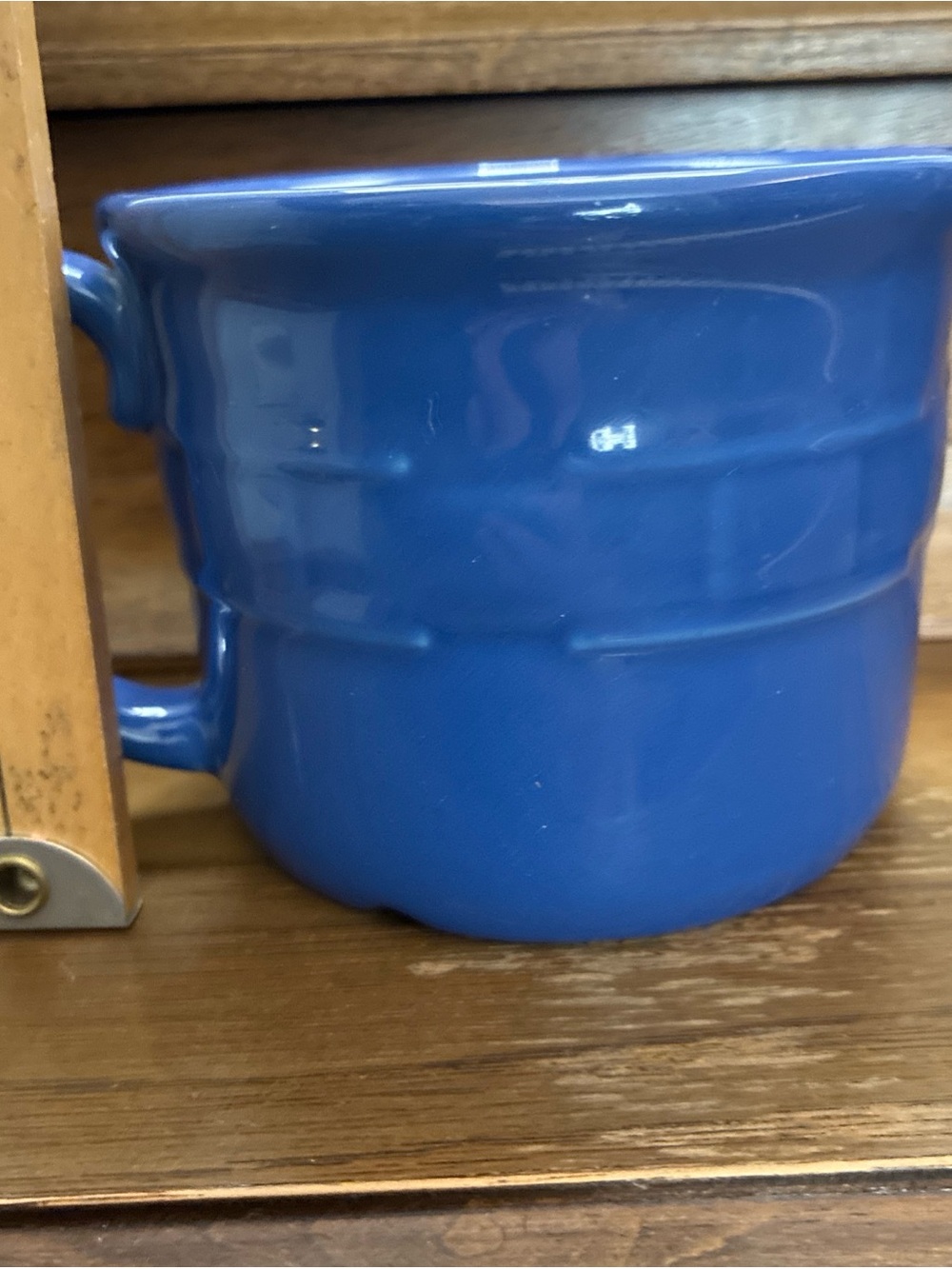 Longaberger Pottery Woven Traditions 16 oz Soup Coffee Mug Cornflower Blue - Picture 8 of 9